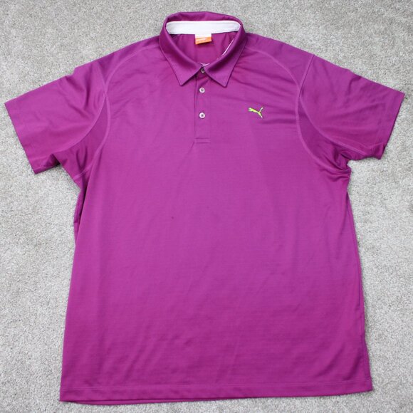 Puma Polo Shirt Mens Large Purple USP Dry Golf Polyester Short Sleeve Pullover - Picture 2 of 16